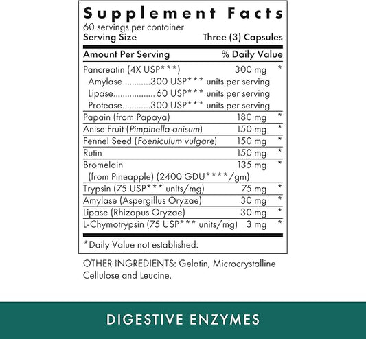 MICHAEL'S Health Naturopathic Programs Digestive Enzymes 180 Capsules 60 Servings