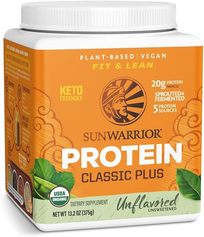 Sunwarrior Vegan Organic Protein Powder Plant-based 5 Superfood 15 Servings