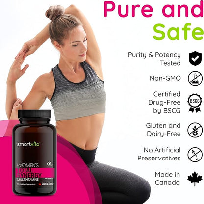 Smartvita - Women’s Multivitamins, Energy & Immune Booster, Womens Multivitamins for Wellness, Beauty Support, Hair Skin and Nails, Womens Vitamins with Smart Release Technology, 120 Tablets