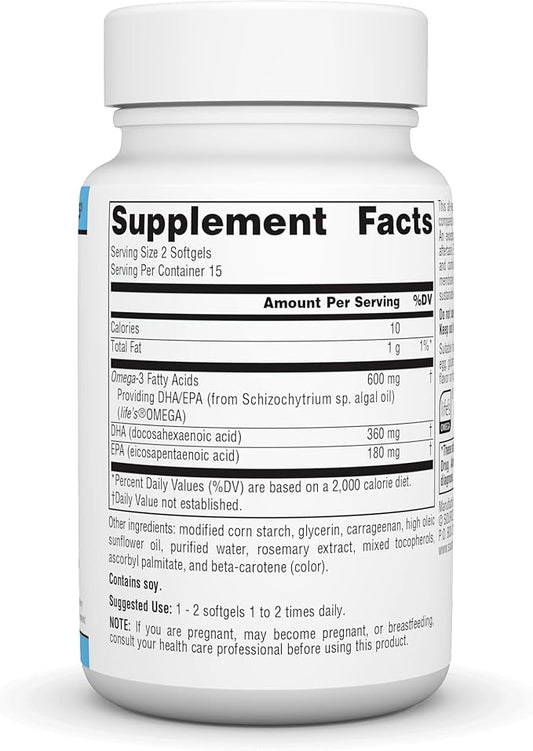 Source Naturals Vegan Omega-3s, Non-Fish EPA-DHA, 300 mg 30 Softfgels