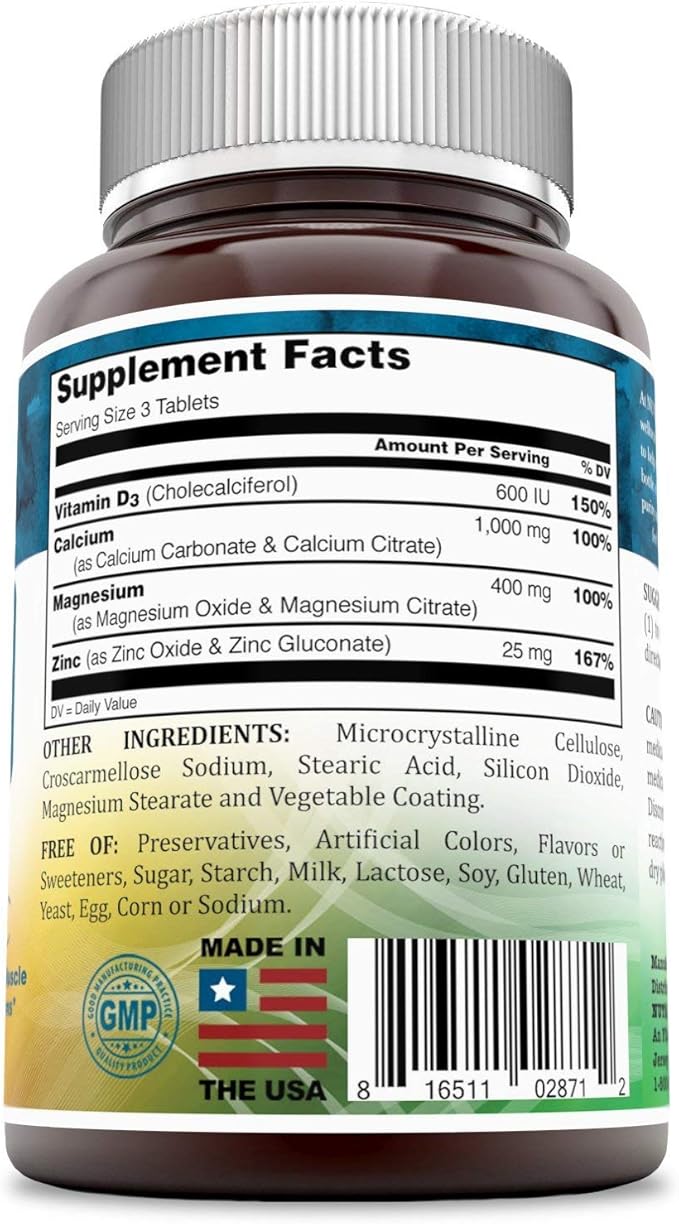 Calcium Magnesium Zinc + Vitamin D3 (300 Count)