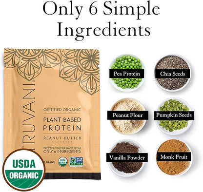 Truvani Vegan Pea Protein Powder 20g Organic 1 Serving