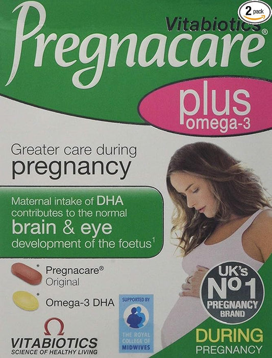 2 Packs Vitabiotics Pregnacare Plus Omega 3 - 56 Tablets = TOTAL 112 Tablets/Capsules by Vitabiotics