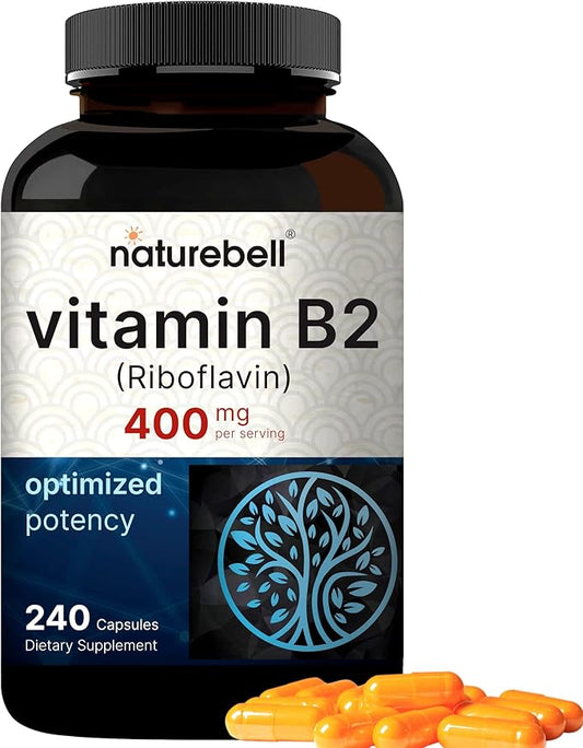 NatureBell Vitamin B2 Riboflavin 400mg Per 240 Capsules