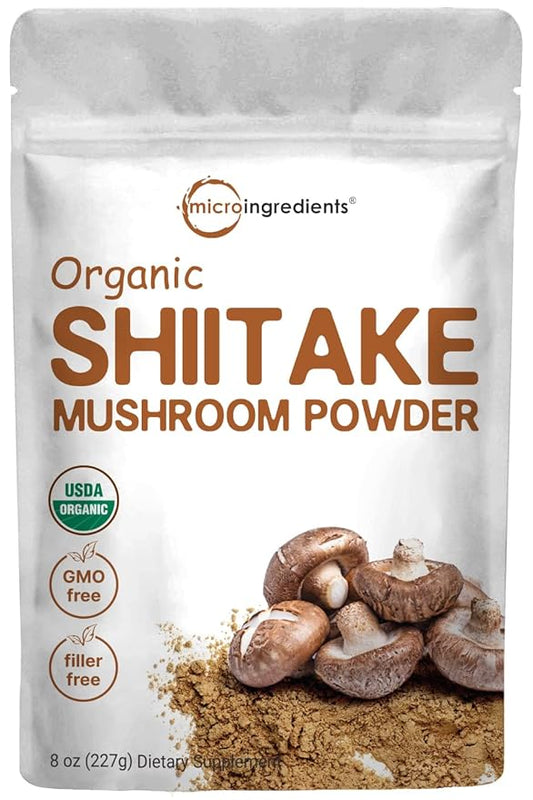 Micro Ingredients Organic Shiitake Mushrooms Powder, 8 Ounce,