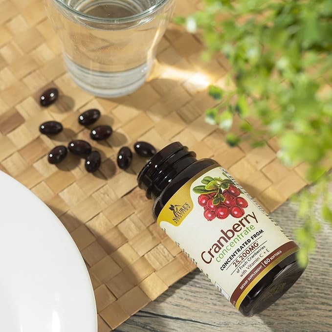 Cranberry Concentrate Extract Supplement for Women 25,200mg Formula 60 Softgels