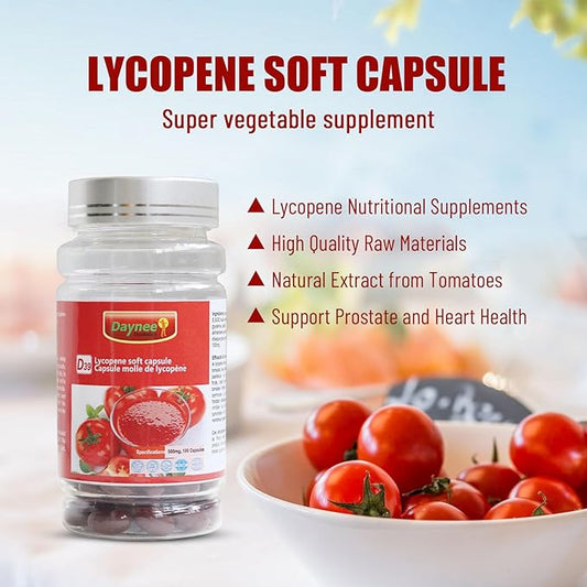 AIHIYO Lycopene Soft Capsule, 100mg Tomato Supplement Extract, Organic Complex Formula, 500mg Per Capsule, 100 Softgel