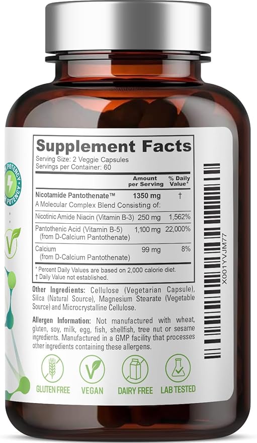 biophix B-3 Nicotinamide Pantothenate 675 mg 120 Vcaps B5 Pantothenic