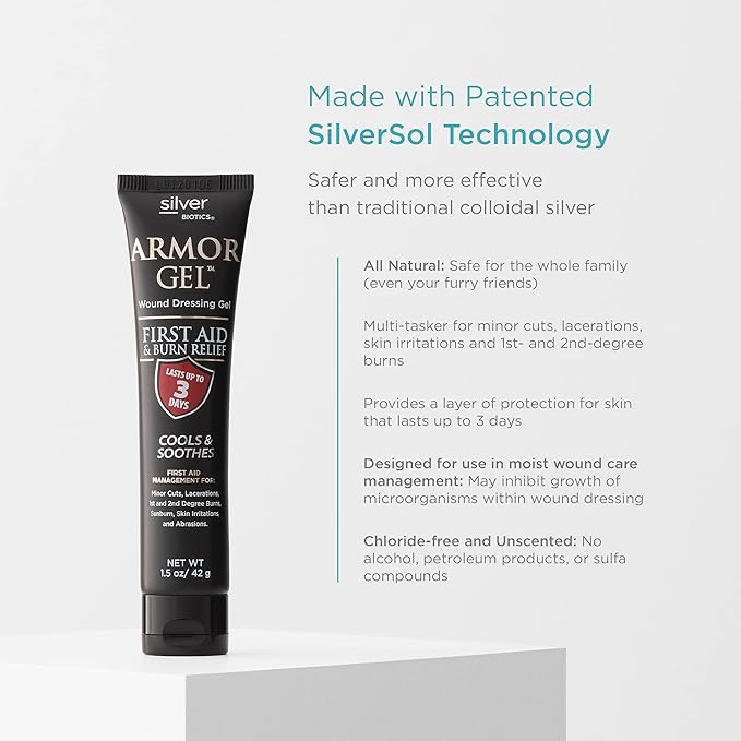 Silver Biotics Armor Gel Wound Dressing Gel 24 PPM 1.5 oz