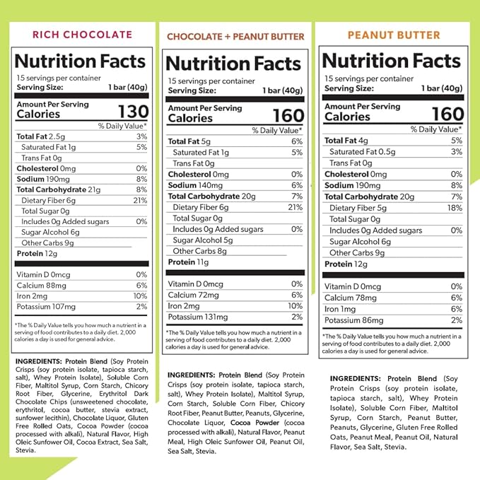 Extend Nutrition Sugar Free Protein Bars, 4 Great 12 Count