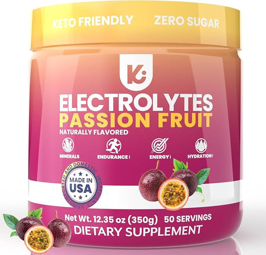 Keppi Keto Hydration Electrolytes - Passionfruit - Electrolyte Powder no Sugar - Sips Like Sunshine - Keto Electrolytes Powder - Electrolytes Powder Sugar Free - Electrolytes Powder
