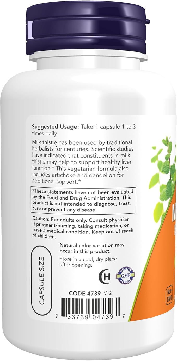 NOW Supplements, Silymarin Milk Thistle Extract 300 mg 100 Veg