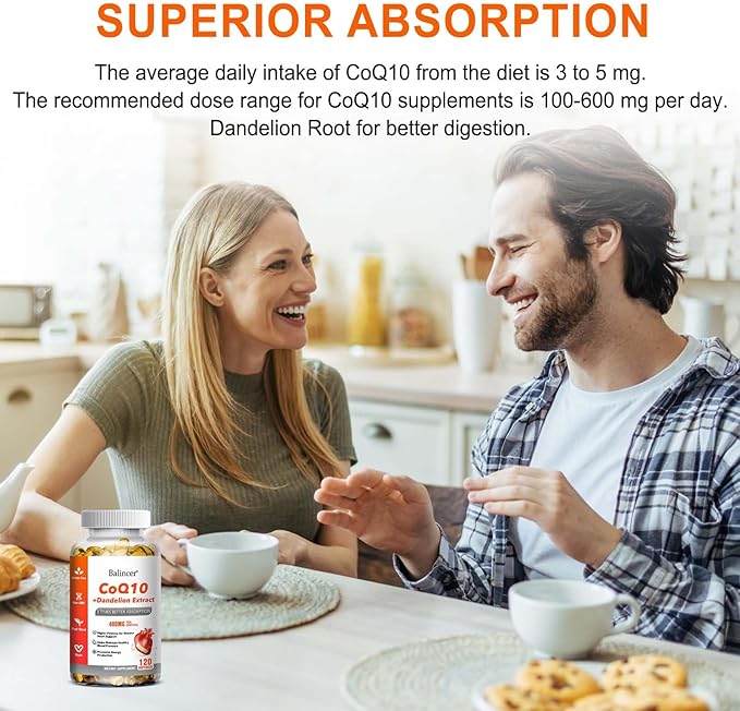 CoQ10 and Black Pepper Extract 400mg 120 Softgels, Q10(Ubiquinone) Supplement 3 Times