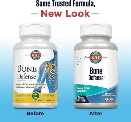 KAL Bone Defense D3 and K2, Magnesium 90ct, 30 30 Serv.
