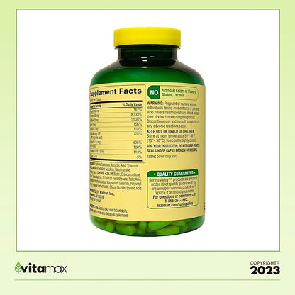 Spring Valley Super Vitamin B-Complex Tablets 500 Count 16 Months (2 Items)