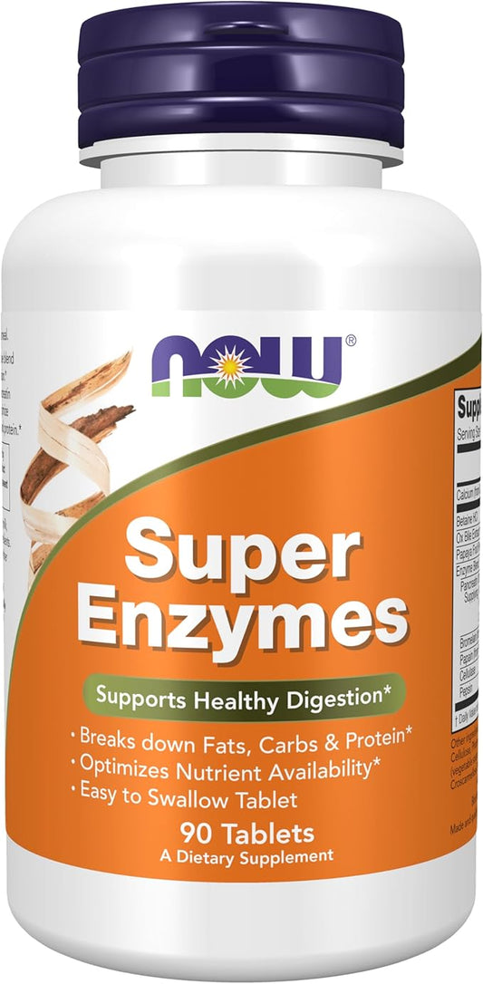 NOW Supplements, Super Enzymes, Formulated 90 Tablets