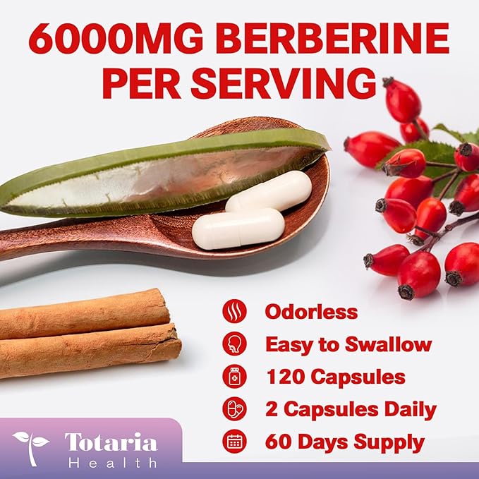 27-in-1 Berberine Supplement with Ceylon Cinnamon, 6000mg - 120 Caps