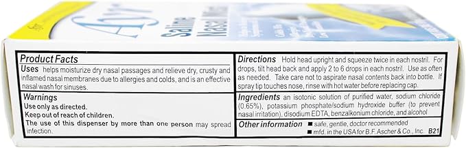 Ayr Saline Nasal Mist, 1.69-Ounce Spray 2 Count