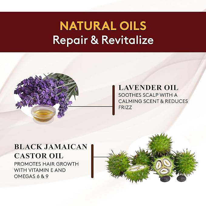 Okay Pure Naturals Black Jamaican Castor Oil - Castor Oil for Hair Growth, Moisture for Skin, Face, Scalp, Eyelashes, Eyebrows - Hair Oil for Men & Women - Lavender, 4 Oz