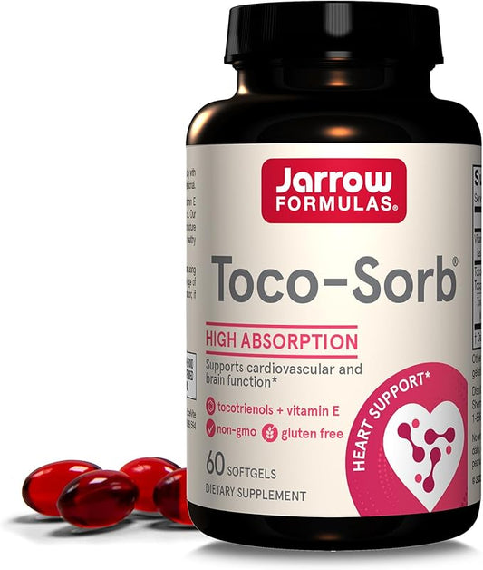 Jarrow Formulas Toco-Sorb Cardiovascular Health and 60 Softgels, 30 Day