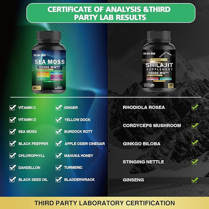 Sea Moss and shilajit Bundle 90 * 2 Count