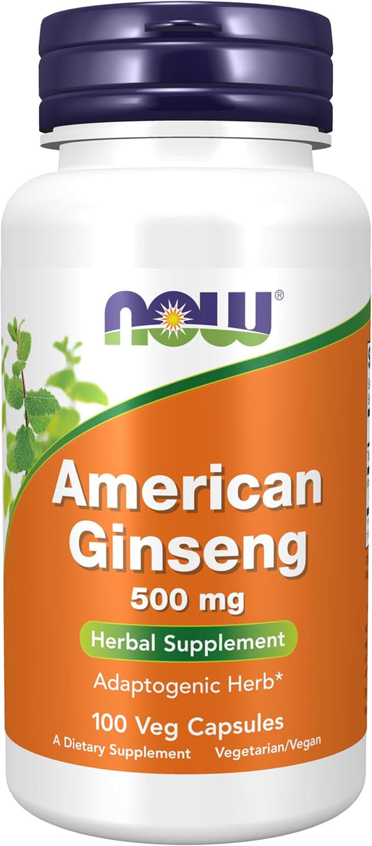 NOW Supplements, American Ginseng (Panax quinquefolius) 500 mg, 100 Veg
