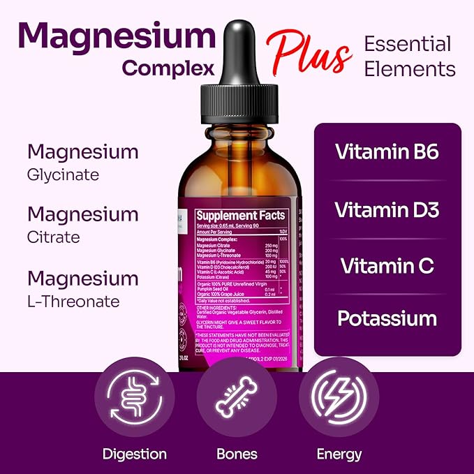 Magnesium Plus Grape Flavor 2 fl B6, D, 100% Absorption 45-Day Supply