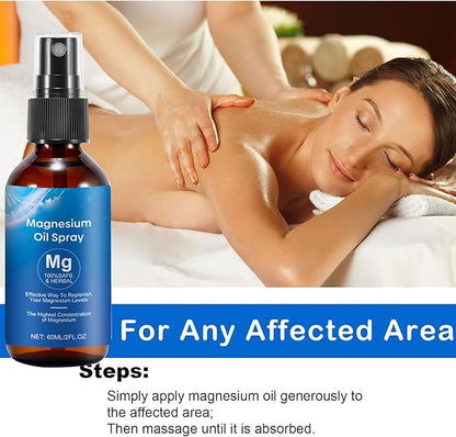 Magnesium Oil Spray, 100% Pure & Bottle|2 FL.OZ/60 FL.OZ/60 ML