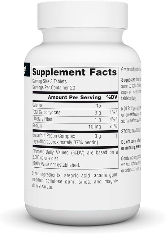 Source Naturals Grapefruit Pectin, Soluble Fiber 1000 mg 60 Tablets