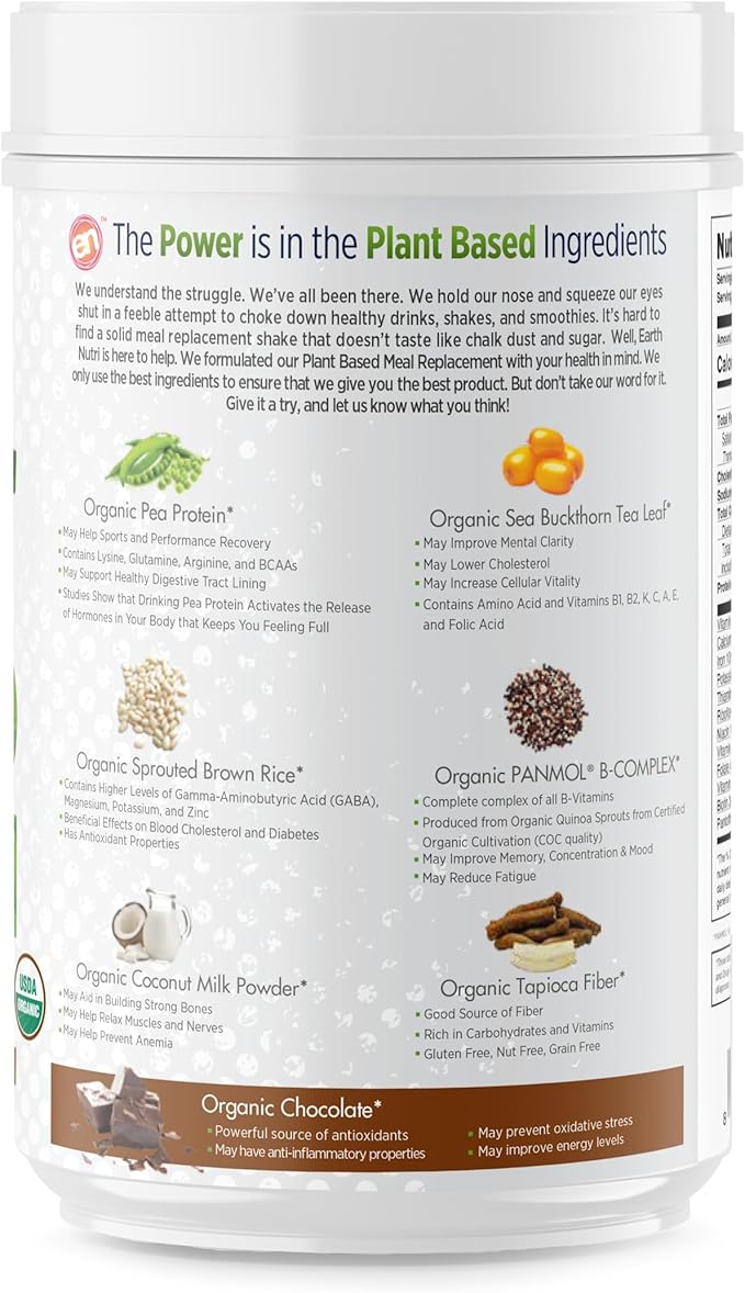 EarthNutri - USDA Organic Plant Based 20 Servings