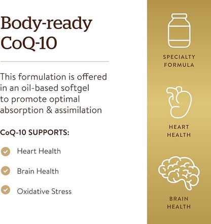 Solgar Megasorb CoQ-10 100 mg, 90 Softgels Q10 Supplement 90 Servings