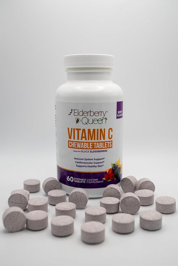Elderberry Queen Chewable Vitamin C 500mg 60 Count