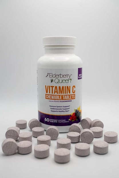 Elderberry Queen Chewable Vitamin C 500mg 60 Count