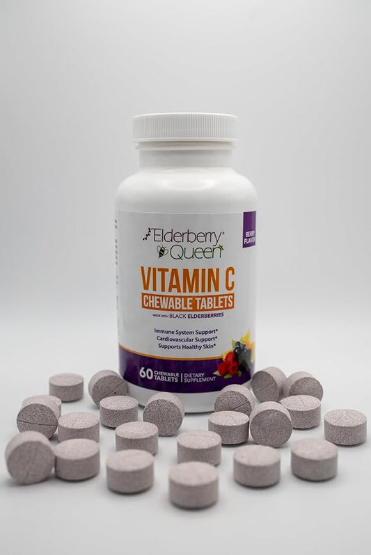 Elderberry Queen Chewable Vitamin C 500mg 60 Count