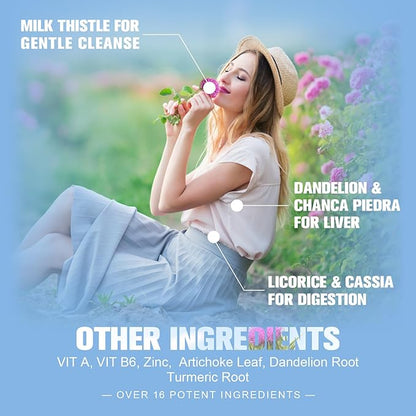 Liver Health Support Liquid-Liver Cleanse Detox 1000mg Milk 500mg Artichoke 17x Potent 2Fl Oz