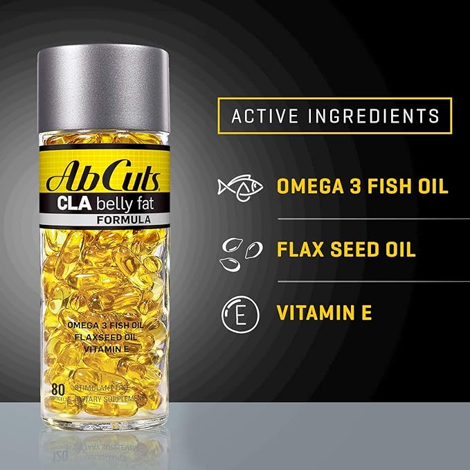Ab Cuts CLA Belly Fat Formula 80 Easy-to-Swallow 3 Fish