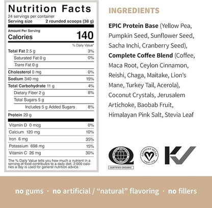 Sprout Living, Epic Protein, Plant Based 20 Grams (2 Pound, 24 Servings)