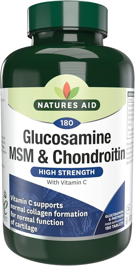 Nature's Aid Glucosamine 500mg, MSM 500mg 100mg 180 180 Tablets