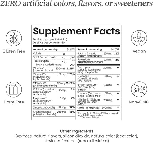 Hydralyte Liver Support + Electrolyte Mix 20 Count