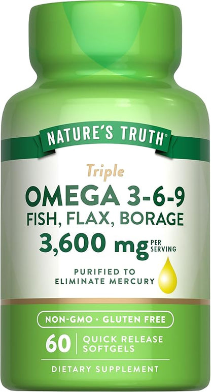 Nature's Truth Triple Omega 369 Softgels 3600mg | 60 Count