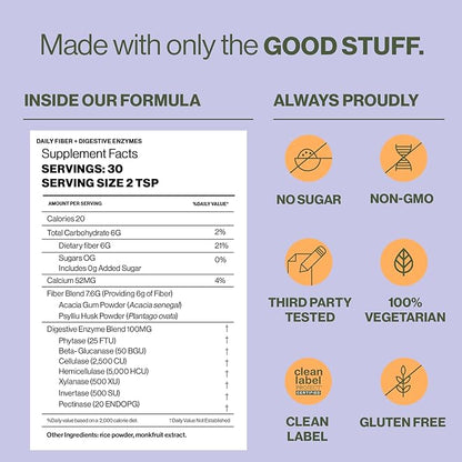 Hilma Daily Fiber + Digestive Enzymes 30 Servings