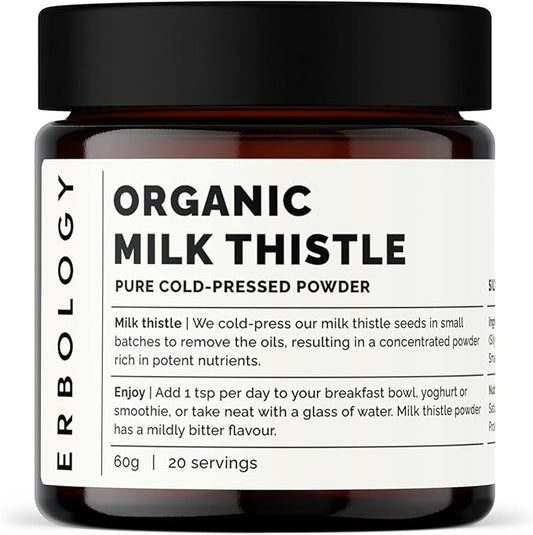 Erbology Organic Milk Thistle Powder 2.1 oz 20 Servings 180mg Silymarin 100% Milk