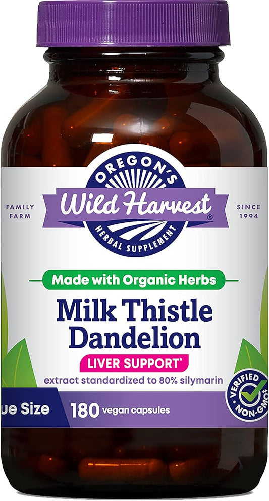 Oregon's Wild Harvest Milk Thistle Dandelion, 180 Count