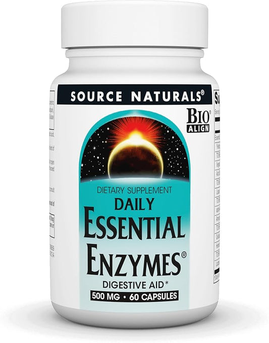 Source Naturals Essential Enzymes 500mg Bio-Aligned 60 Capsules