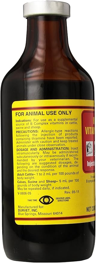 Durvet 101295 High Level Vitamin B Yellow.250Ml