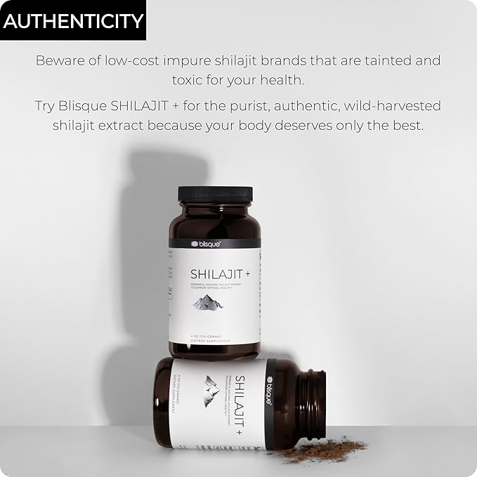 Blisque - Pure Himalayan Organic Shilajit 228 Servings 7.5 Month
