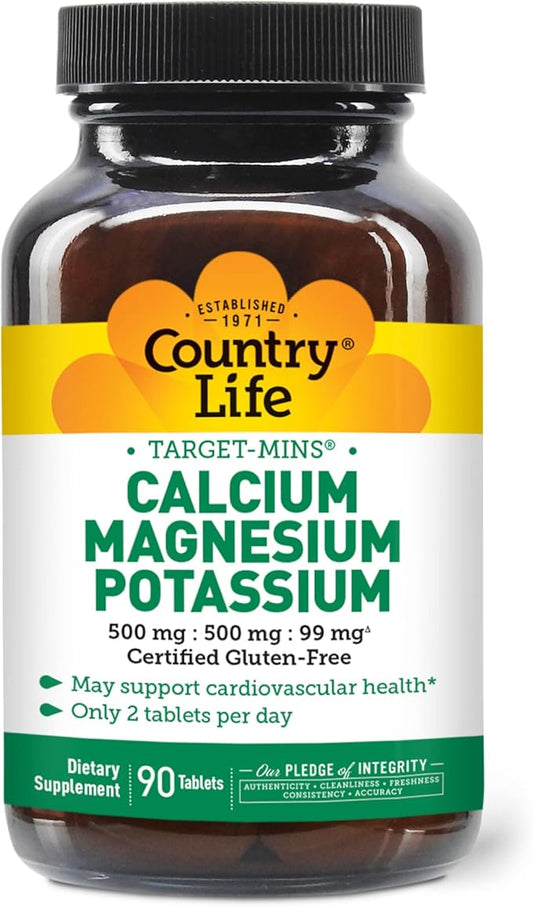 Country Life Calcium-Magnesium-Potassium 90 Tablets