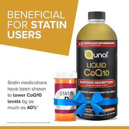 Qunol CoQ10 Liquid Supplement 100mg, Superior Q10, Antioxidant 90 Servings, 30.4 oz
