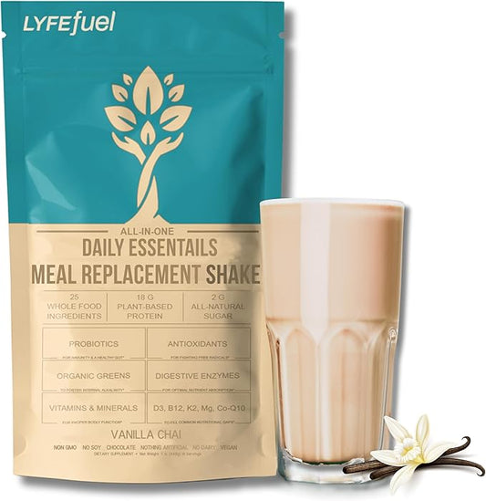 All-in-One Meal Replacement Powder by LyfeFuel 50+ Organic 24 Vegan