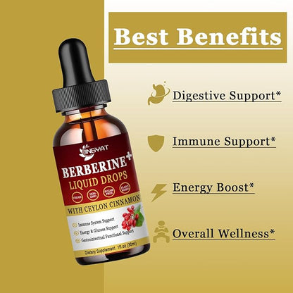 Berberine Liquid Drops 1500mg, Liposomal Berberine
